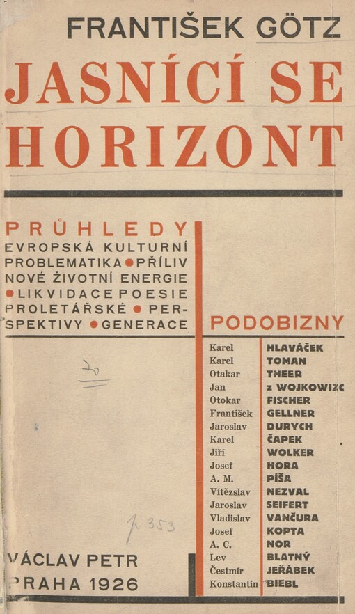Jasnící se horizont :průhledy a podobizny