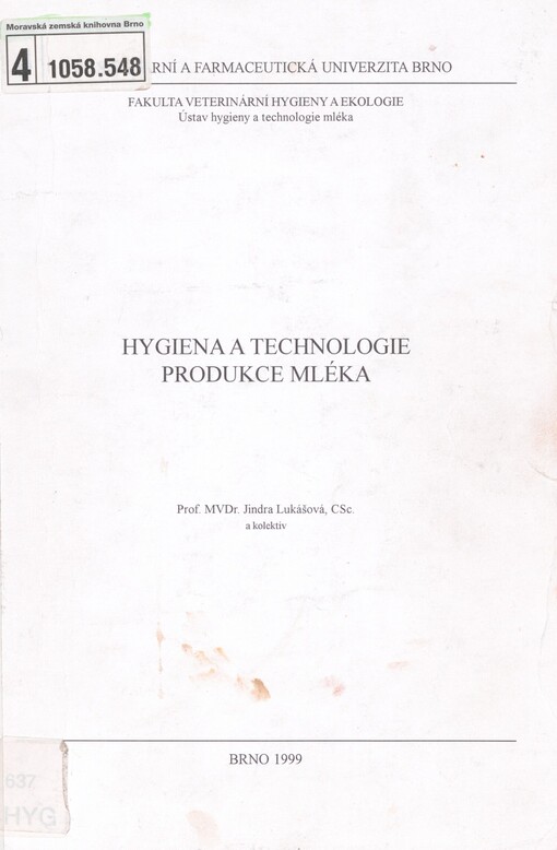 Hygiena a technologie produkce mléka