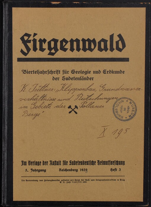 Klippenbau, Grundwasserverhältnisse und Rutschungen im Gebiete der Pollauer Berge