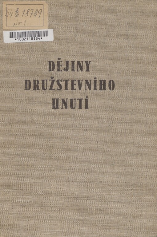 Dějiny družstevního hnutí. Díl 1. Teoretická část