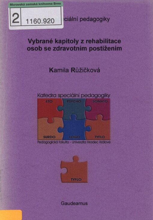 Vybrané kapitoly z rehabilitace osob se zdravotním postižením