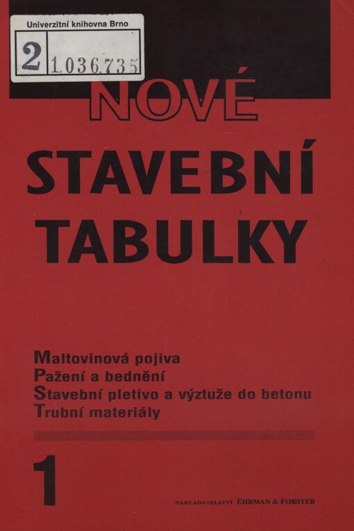 Nové stavební tabulky