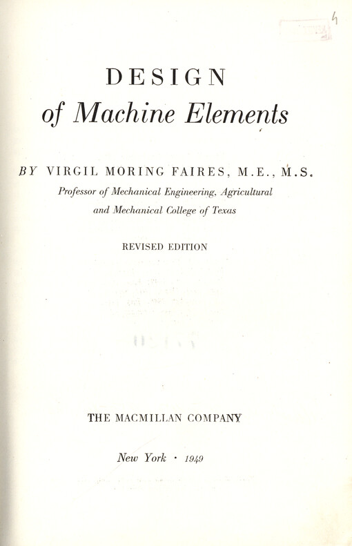 Design of machine elements