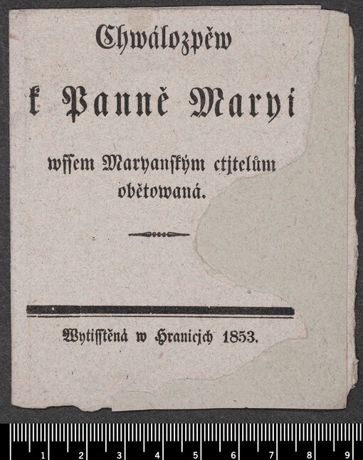 Chwálozpěw k Panně Maryi wssem Maryanským ctjtelům obětowaná