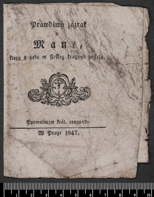 Prawdiwý zázrak o Maně, která s nebe w sleskeg kragyně prssela