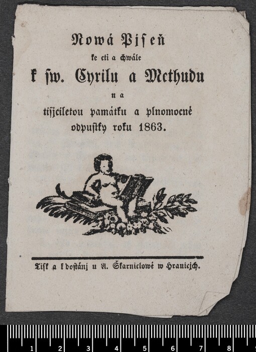Nowá Pjseň ke cti a chwále k sw. Cyrilu a Methudu na tisjciletou památku a plnomocné odpustky roku 1863