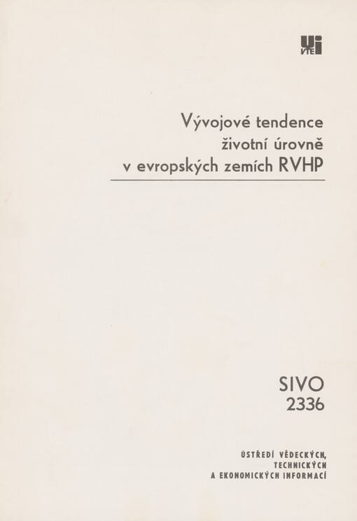 Vývojové tendence životní úrovně v evropských zemích RVHP