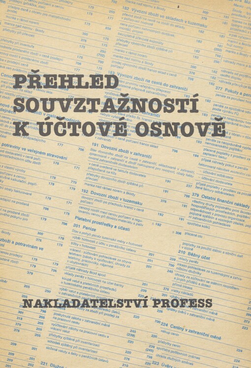 Přehled souvztažností k účtové osnově