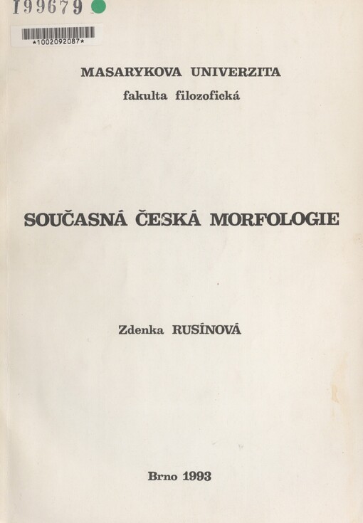 Současná česká morfologie