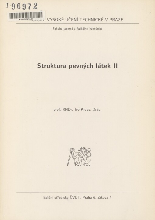 Struktura pevných látek II
