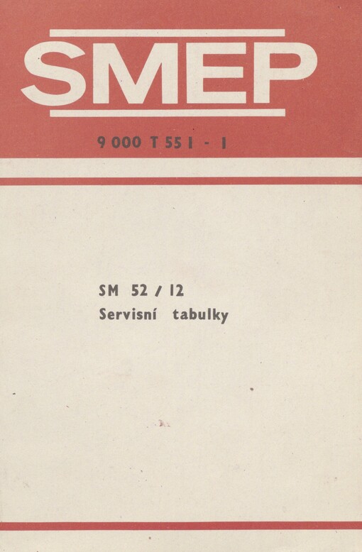 SM 52/12: servisní tabulky : 9000 T 551-1