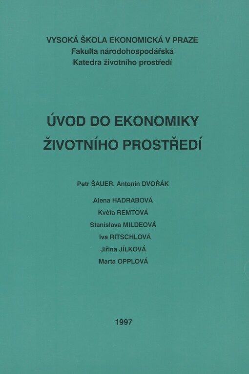 Úvod do ekonomiky životního prostředí