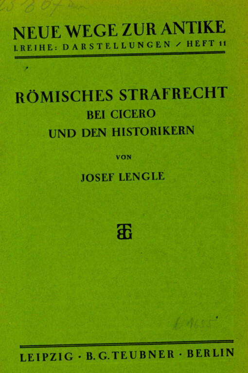 Römisches Strafrecht bei Cicero und den Historikern