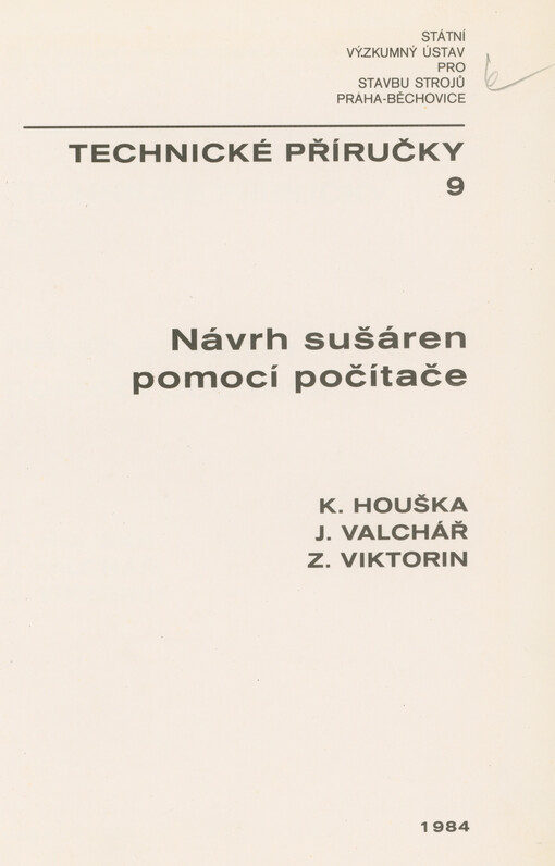 Návrh sušáren pomocí počítače