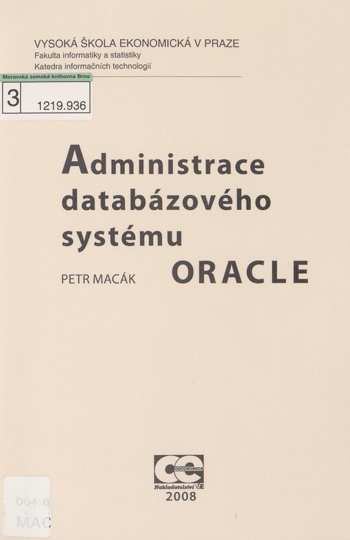 Administrace databázového systému ORACLE