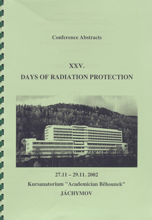 XXV. days of radiation protection: 27.11.-29.11.2002, Kursanatorium 
