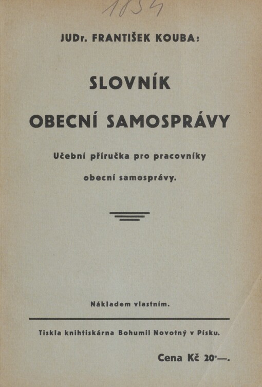 Slovník obecní samosprávy: učební příručka pro pracovníky obecní samosprávy