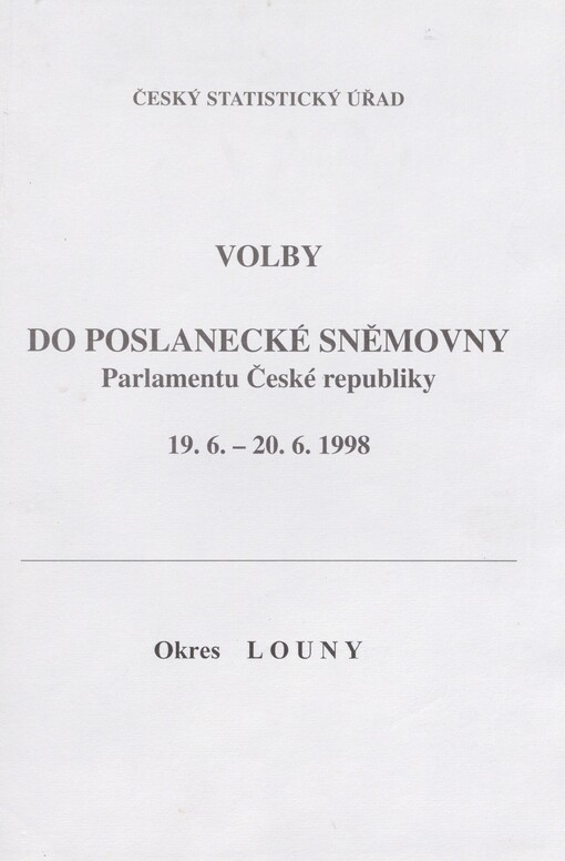 Volby do Poslanecké sněmovny Parlamentu České republiky 19.-20. června 1998. Okres Louny