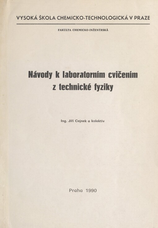 Návody k laboratorním cvičením z technické fyziky