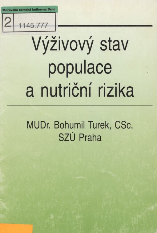 Výživový stav populace a nutriční rizika