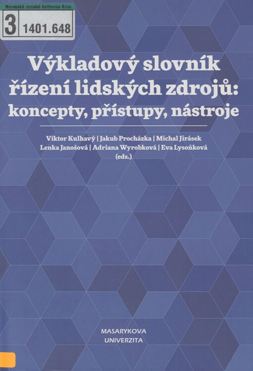 Výkladový slovník řízení lidských zdrojů: koncepty, přístupy, nástroje