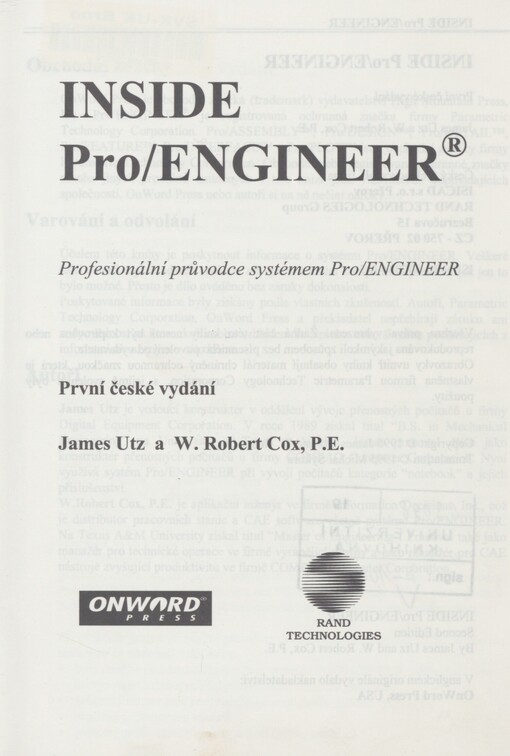 Inside Pro/ ENGINEER: profesionální průvodce systémem Pro/ENGINEER
