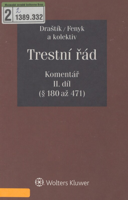 Trestní řád: komentář