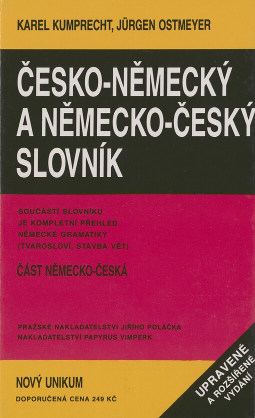 Česko-německý a německo-český slovník: nový Unikum