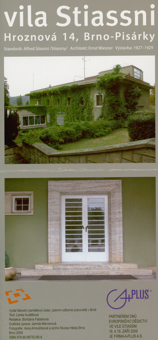 Vila Stiassni, Hroznová 14, Brno-Pisárky : stavebník: Alfred Stiassni (Stiassny), architekt: Ernst Wiesner, výstavba: 1927-1929