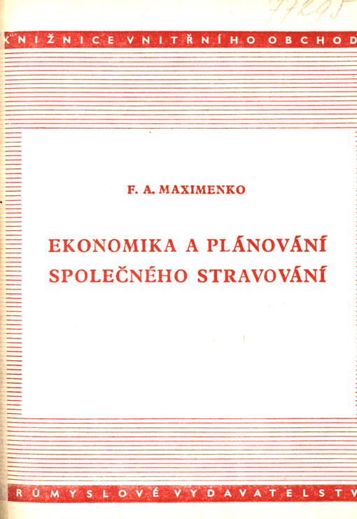 Ekonomika a plánování společného stravování