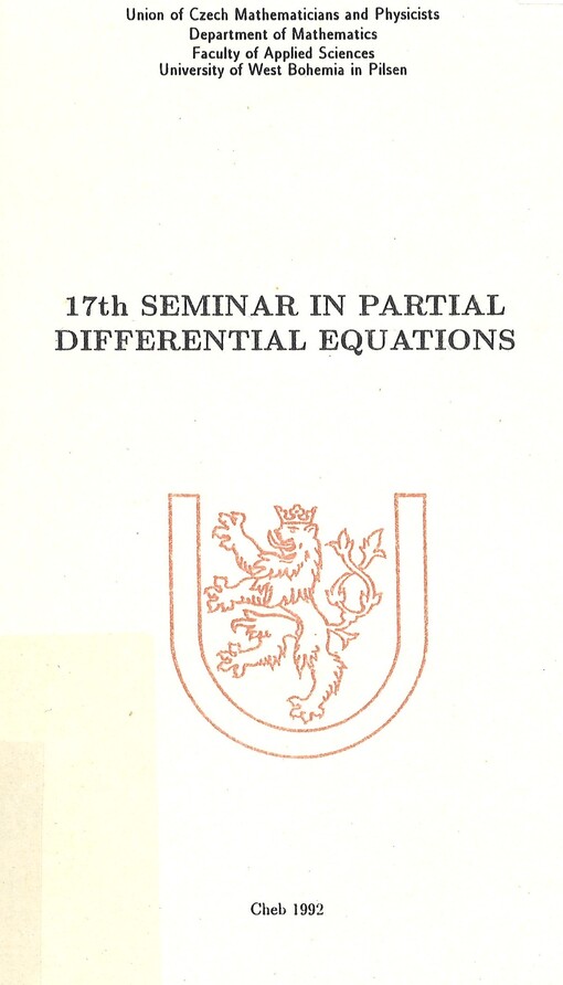 17th Seminar in partial differential equations : Cheb 1992