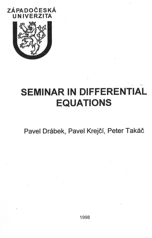 Seminar in differential equations : Chvalatice, June 29 - July 3, 1998