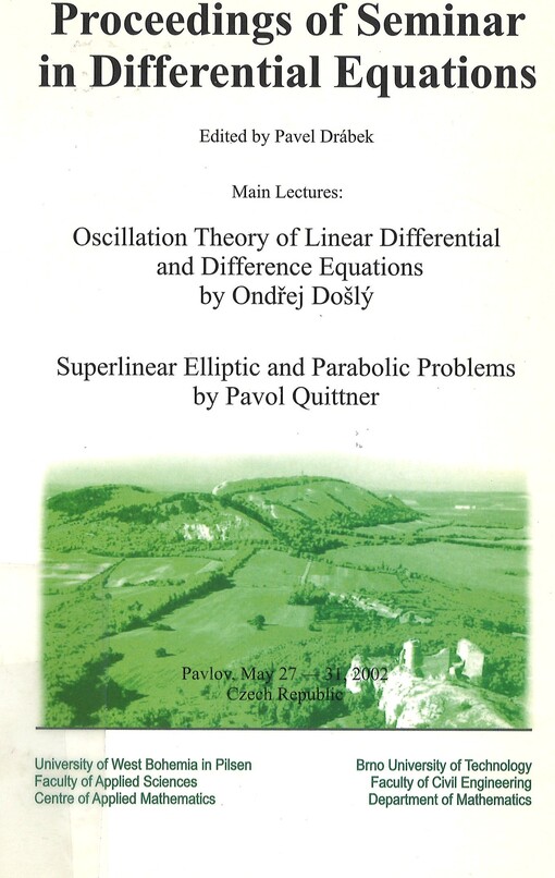 Proceedings of Seminar in differential equations : Pavlov, May 27-31, 2002, Czech Republic