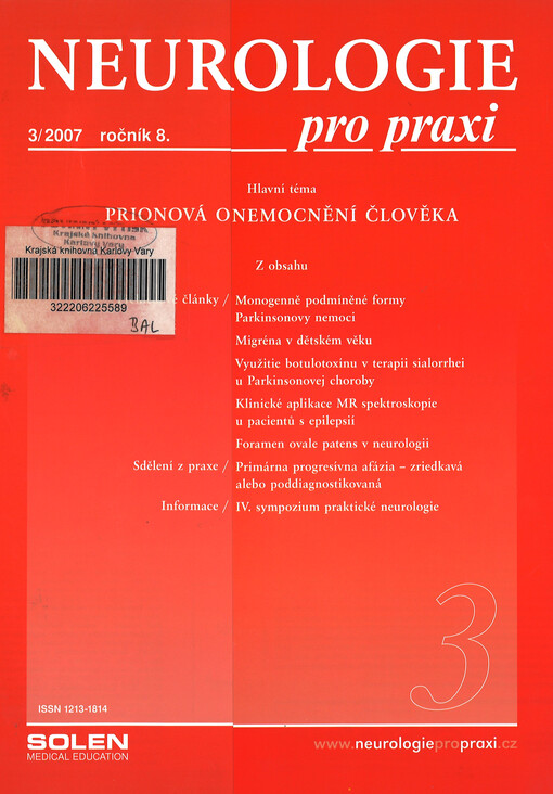 Neurologie pro praxi