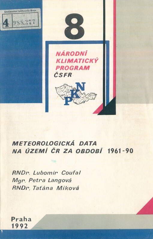 Meteorologická data na území ČR za období 1961-90