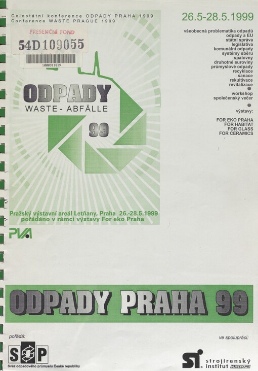 Odpady 99: [Praha], 26.-28.5.1999 : sborník přednášek z konference