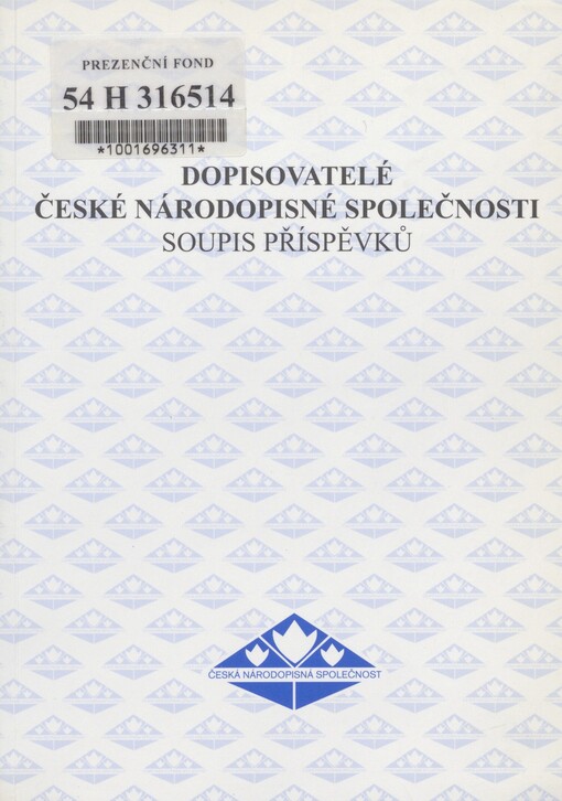Dopisovatelé České národopisné společnosti: soupis příspěvků