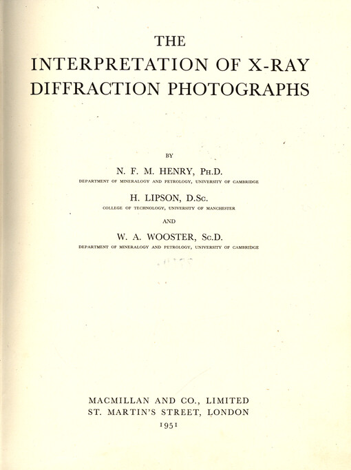 The interpretation of X-ray diffraction photographs