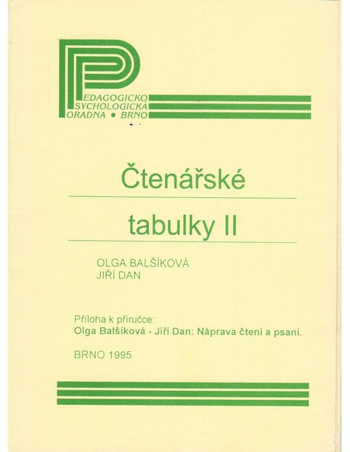 Čtenářské tabulky II