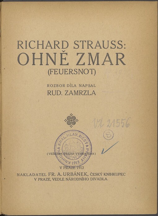 Richard Strauss: Ohně zmar: (Feuersnot)