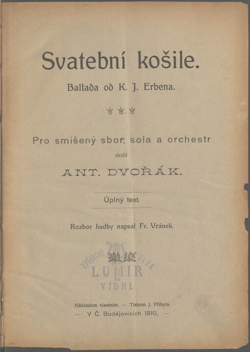 Svatební košile: úplný text