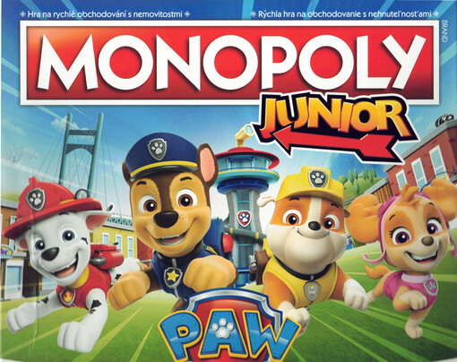 Monopoly junior: Paw Patrol : hra na rychlé obchodování s nemovitostmi / rýchla hra na obchodovanie s nehnuteľnosťami