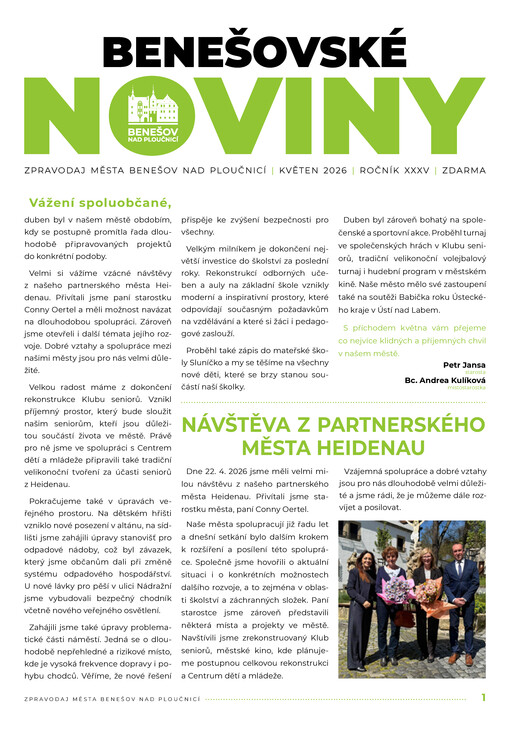 Benešovské noviny : Informační list městského úřadu