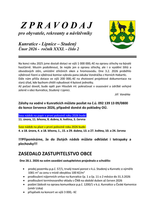 Zpravodaj : pro obyvatele a hosty