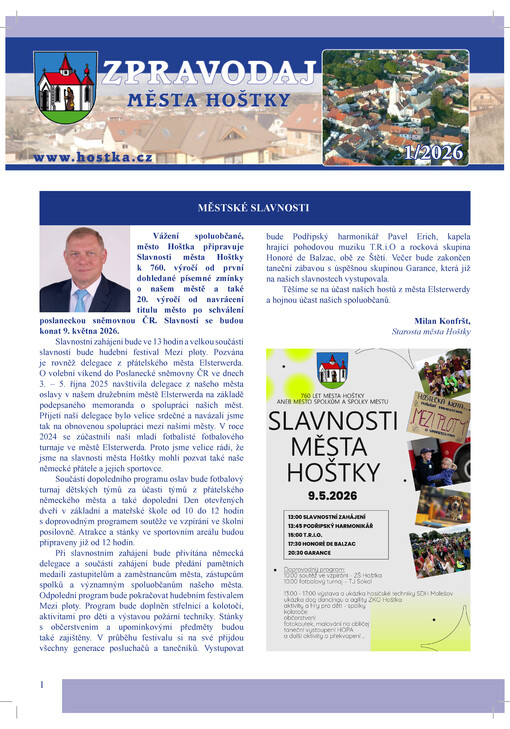 Zpravodaj města Hoštky