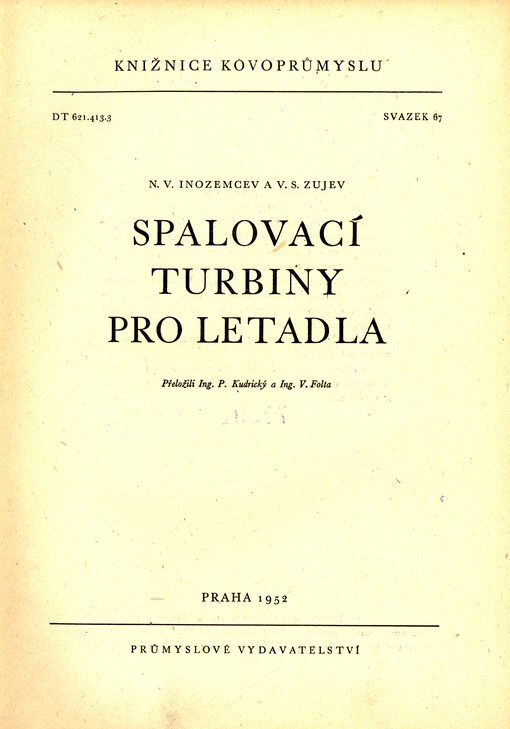 Spalovací turbiny pro letadla