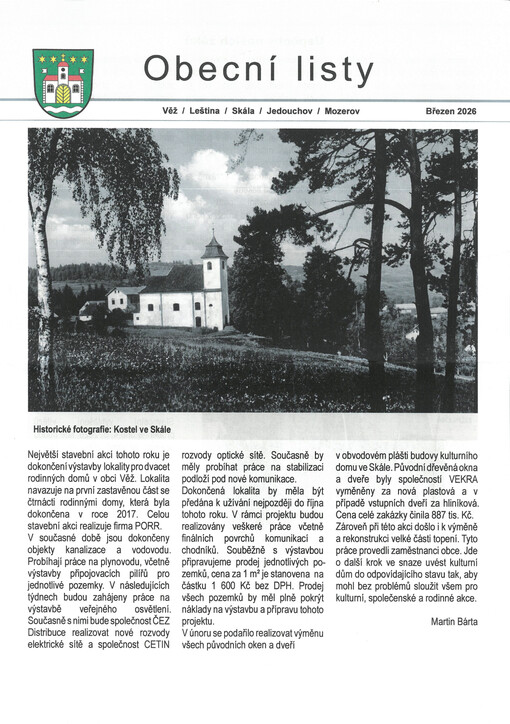 Obecní listy : Věž, Leština, Skála, Jedouchov, Mozerov