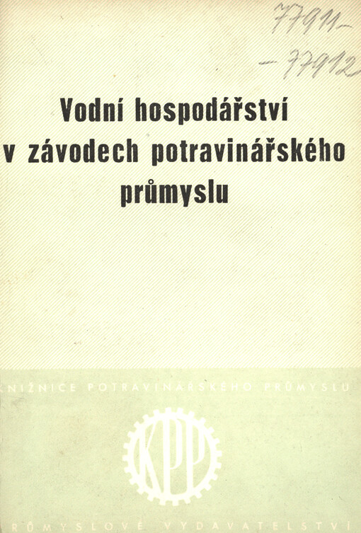 Vodní hospodářství v závodech potravinářského průmyslu