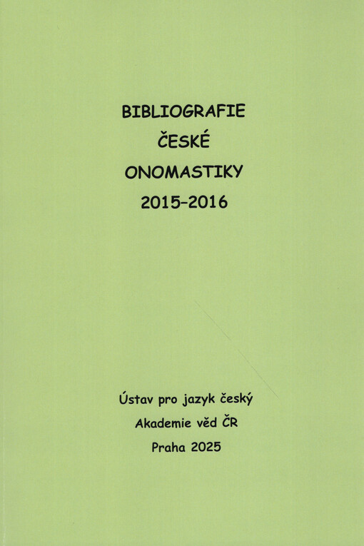 Bibliografie české onomastiky 2015-2016
