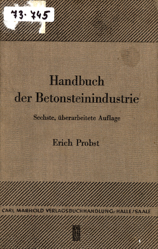 Handbuch der Betonsteinindustrie